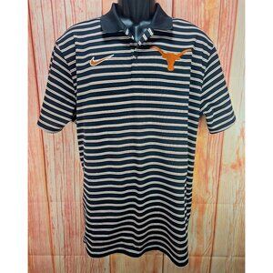 Texas Longhorns Nike Dri-Fit Polo Shirt Large Navy Striped NWOT